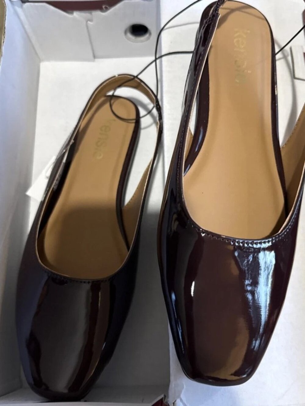 Kensie Open Back Felice Flats Burgundy
